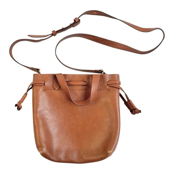 Madewell Handbags - Madewell Tan Leather Small Drawstring Transport Crossbody